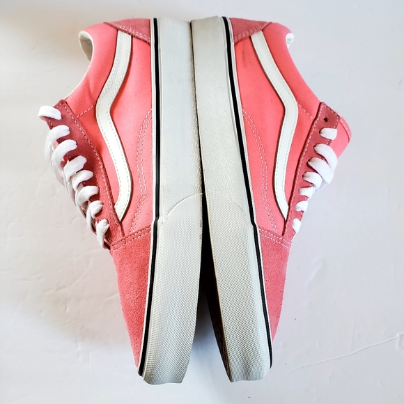 Vans Women's Pink and White Sneakers Size 10.5 - Picture 6 of 9